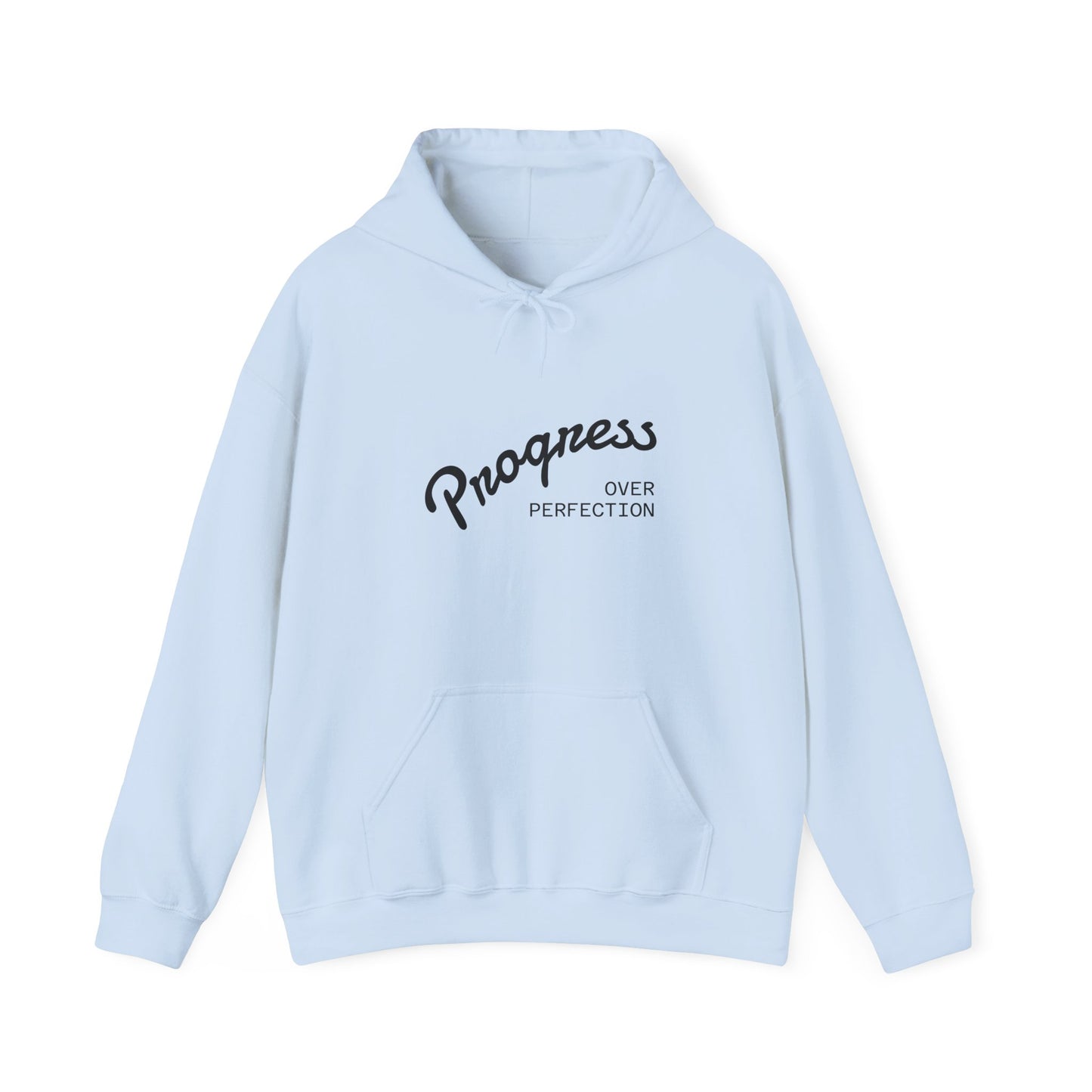 Man Progress Over Perfection - Minimalist Motivational Hoodie